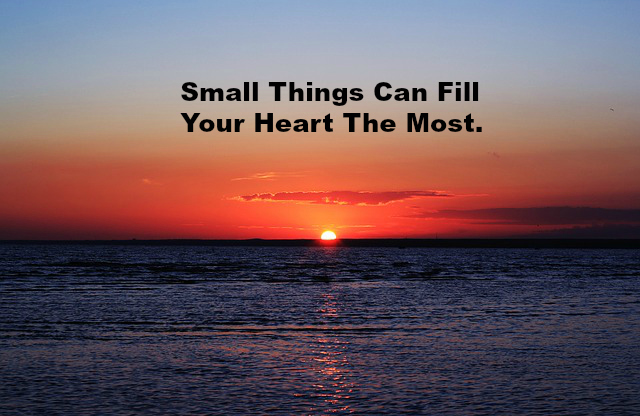 Small Things Can Fill Your Heart The Most.
